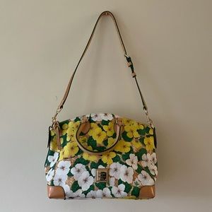 Dooney and Bourke Yellow Floral Satchel Purse